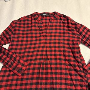 Madewell XS Flannel Long Sleeve Shirt in Plaid Scarlet Buffalo Check  Red Black